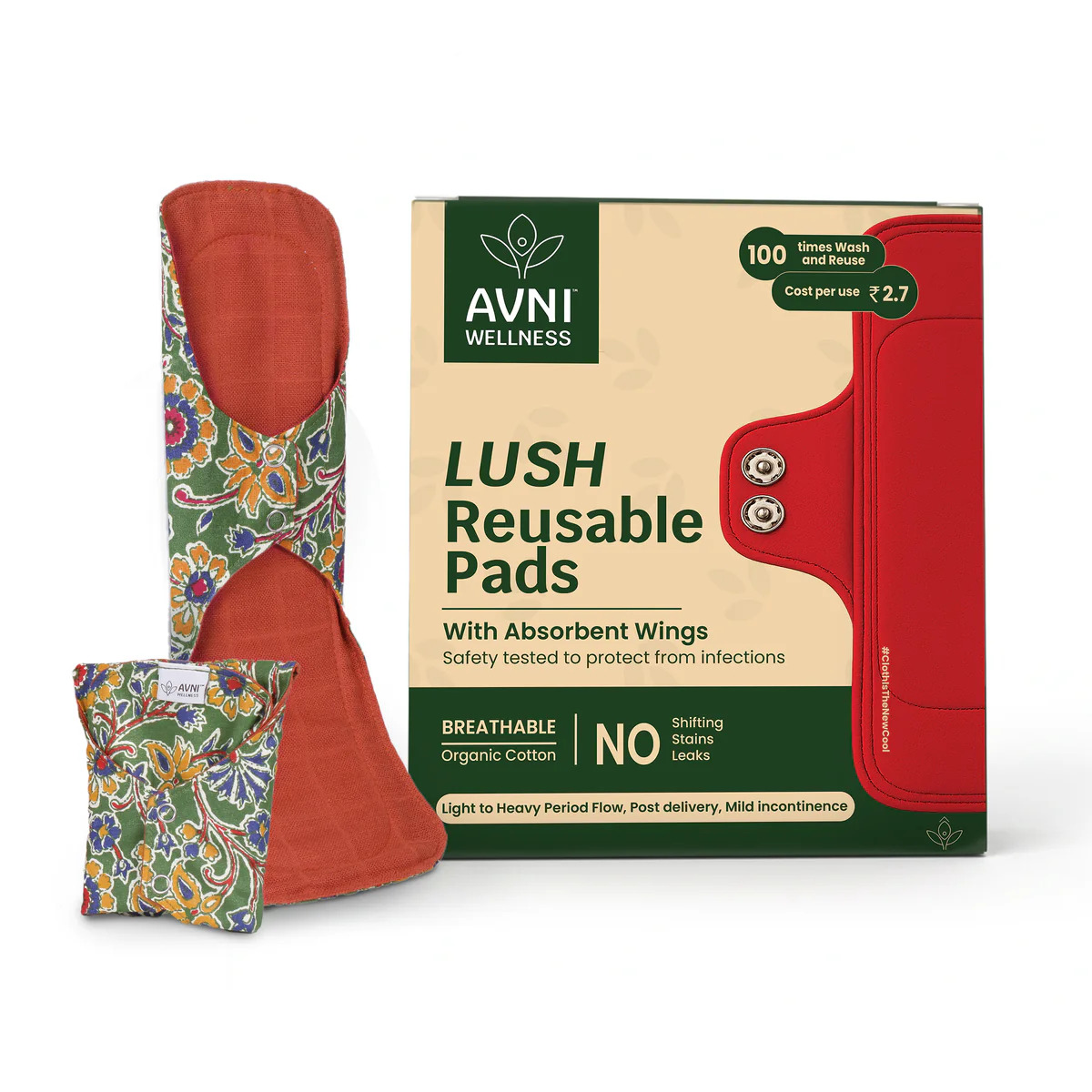 Lush Reusable Cloth Pads - Washable Non-Disposable Pads